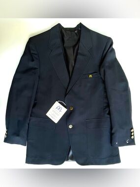 McDonald's Dark Navy Men's Blazer with Gold Logo